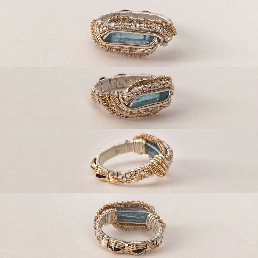 Aquamarine ring • wirewrap • size6 • OOAK